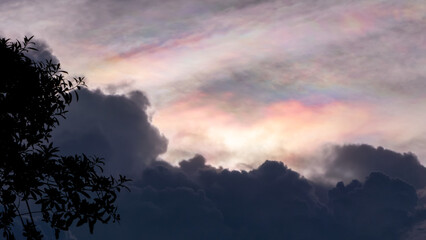 The colorful sky in the evening atmosphere