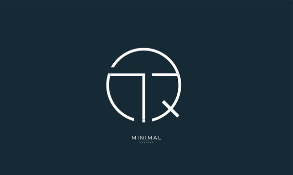 Alphabet letter icon logo TQ or QT
