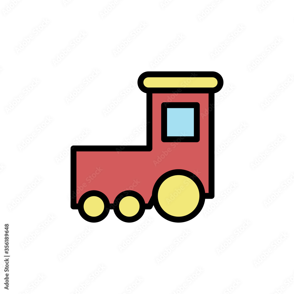 Poster locomotive, train icon. simple color with outline vector elements of children's day icons for ui and