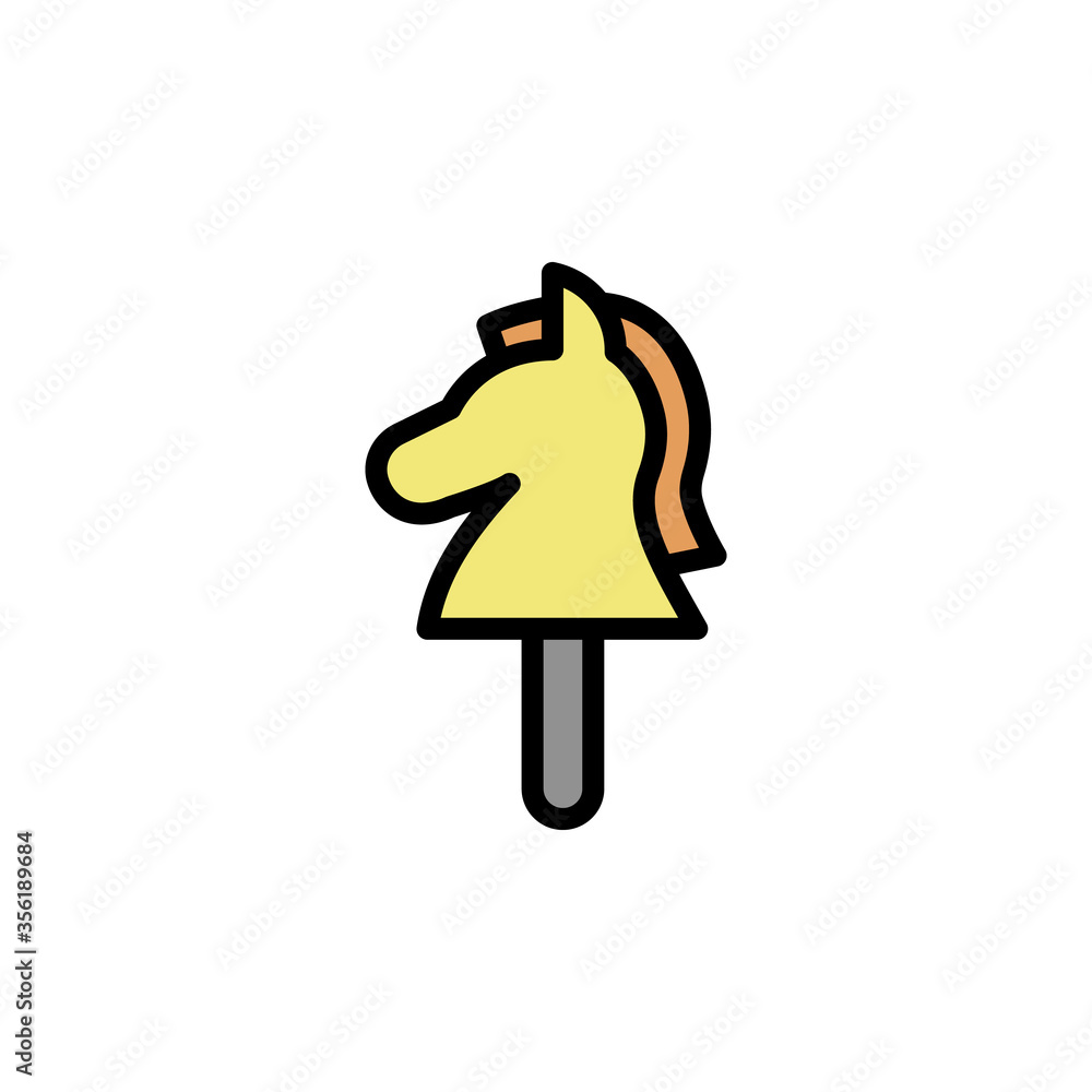 Poster hobby horse, toy icon. simple color with outline vector elements of children's day icons for ui and 
