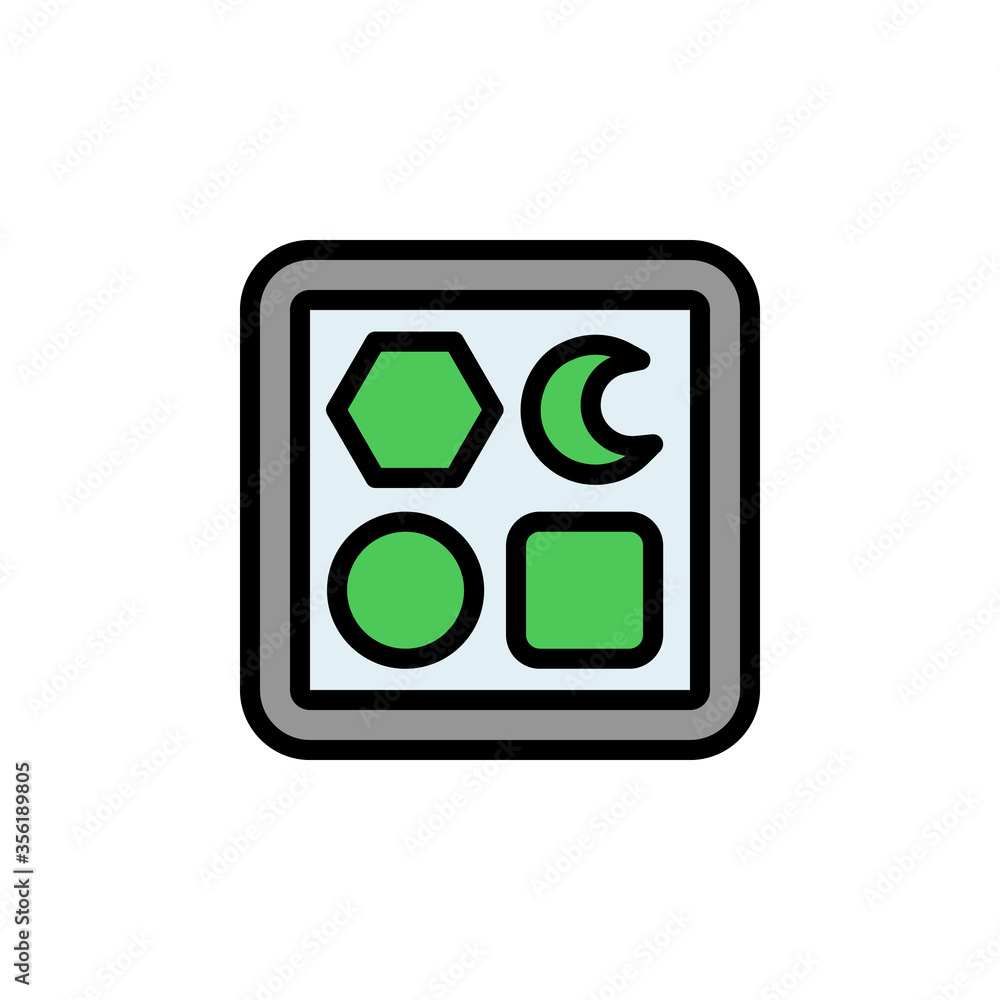 Poster shapes icon. simple color with outline vector elements of children's day icons for ui and ux, websit
