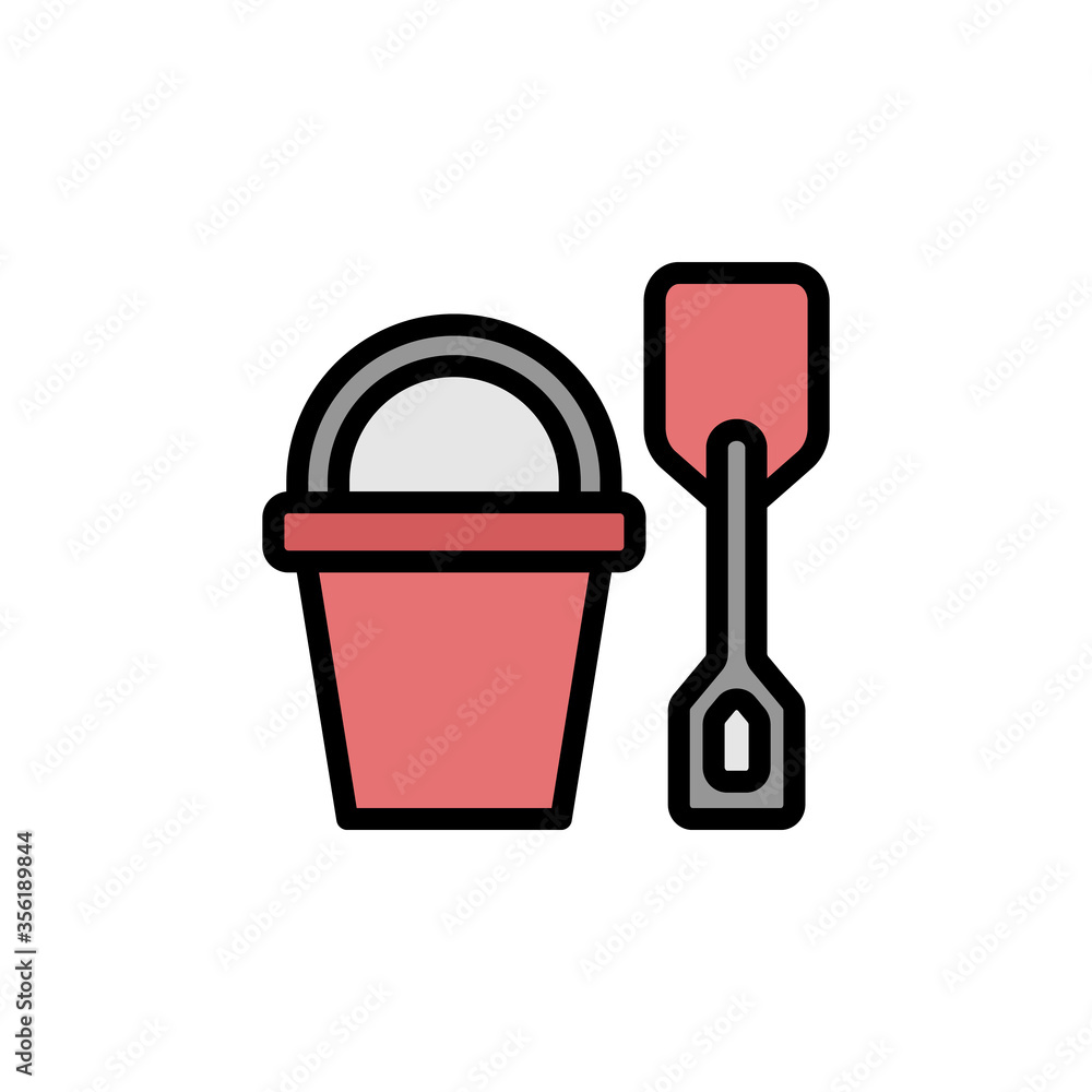 Poster bucket icon. simple color with outline vector elements of children's day icons for ui and ux, websit