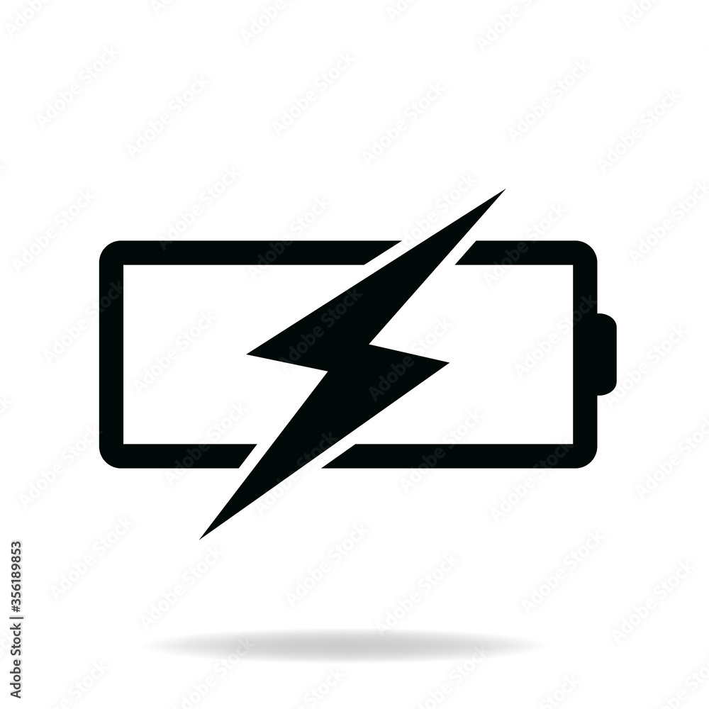Poster battery charging icon on white background. simple element illustration from tools and utensils conce