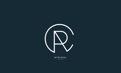 Alphabet letter icon logo RC or CR