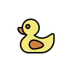 Duck icon. Simple color with outline vector elements of Children's day icons for ui and ux, website or mobile application