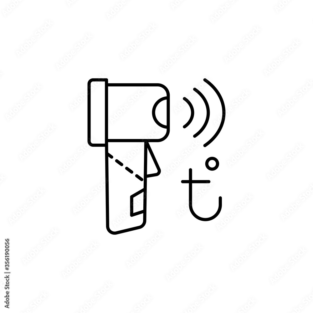 Aufkleber thermometer, thermal imager icon. simple line, outline vector elements of viral pandemic icons for u