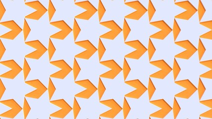 white stars on an orange background 3d render