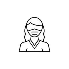 Avatar, woman, mask icon. Simple line, outline vector elements of viral pandemic icons for ui and ux, website or mobile application