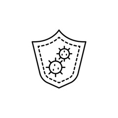 Shield, coronavirus icon. Simple line, outline vector elements of viral pandemic icons for ui and ux, website or mobile application