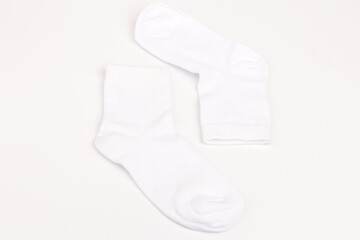 White cotton socks isolated on white background