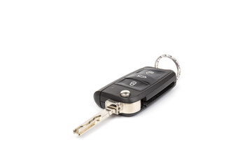 Modern folding car key isolated on white background