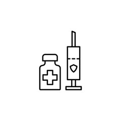 Injection, pills icon. Simple line, outline vector elements of viral pandemic icons for ui and ux, website or mobile application