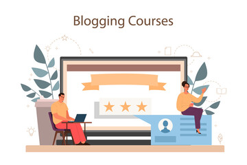 Blogger online service or platform. Sharing media content