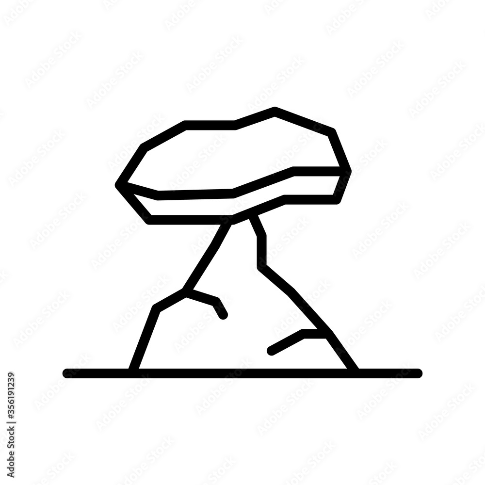Poster rock, hill icon. simple line, outline vector elements of wilderness icons for ui and ux, website or 