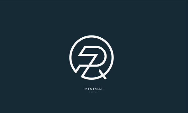 Alphabet letter icon logo PQ or QP