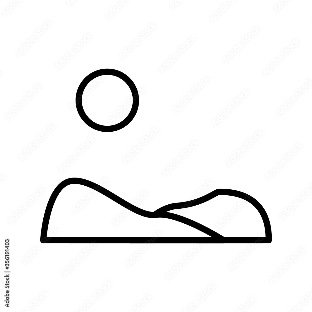 Poster desert, sun icon. simple line, outline vector elements of wilderness icons for ui and ux, website or