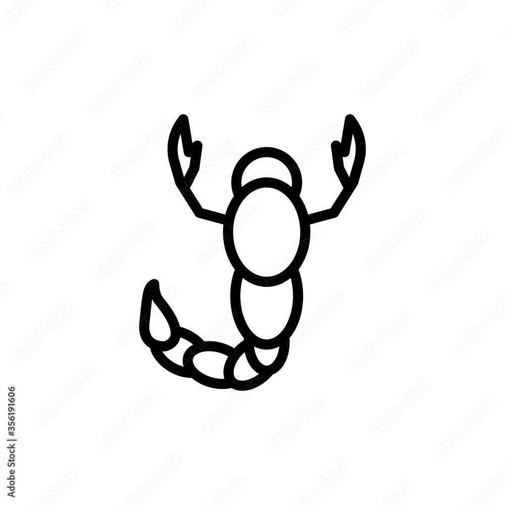 Poster scorpion, insect icon. simple line, outline vector elements of wilderness icons for ui and ux, websi