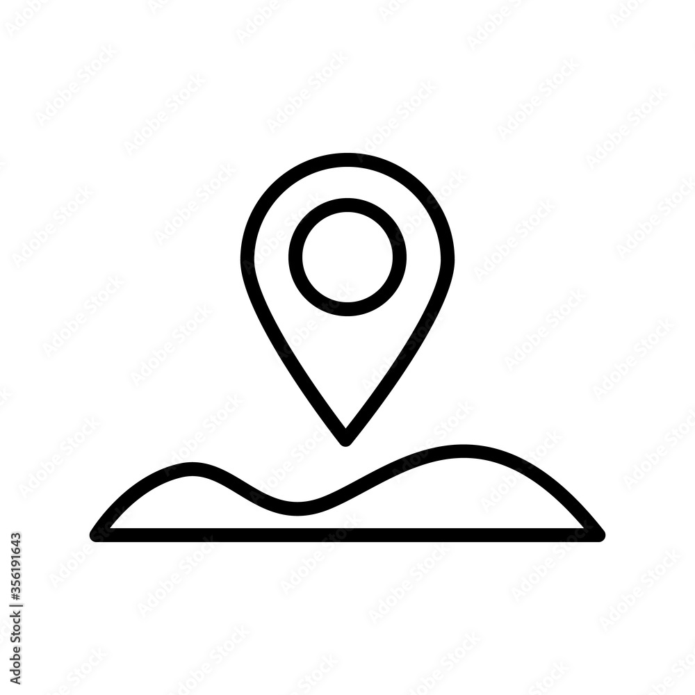 Poster location pin, desert icon. simple line, outline vector elements of wilderness icons for ui and ux, w