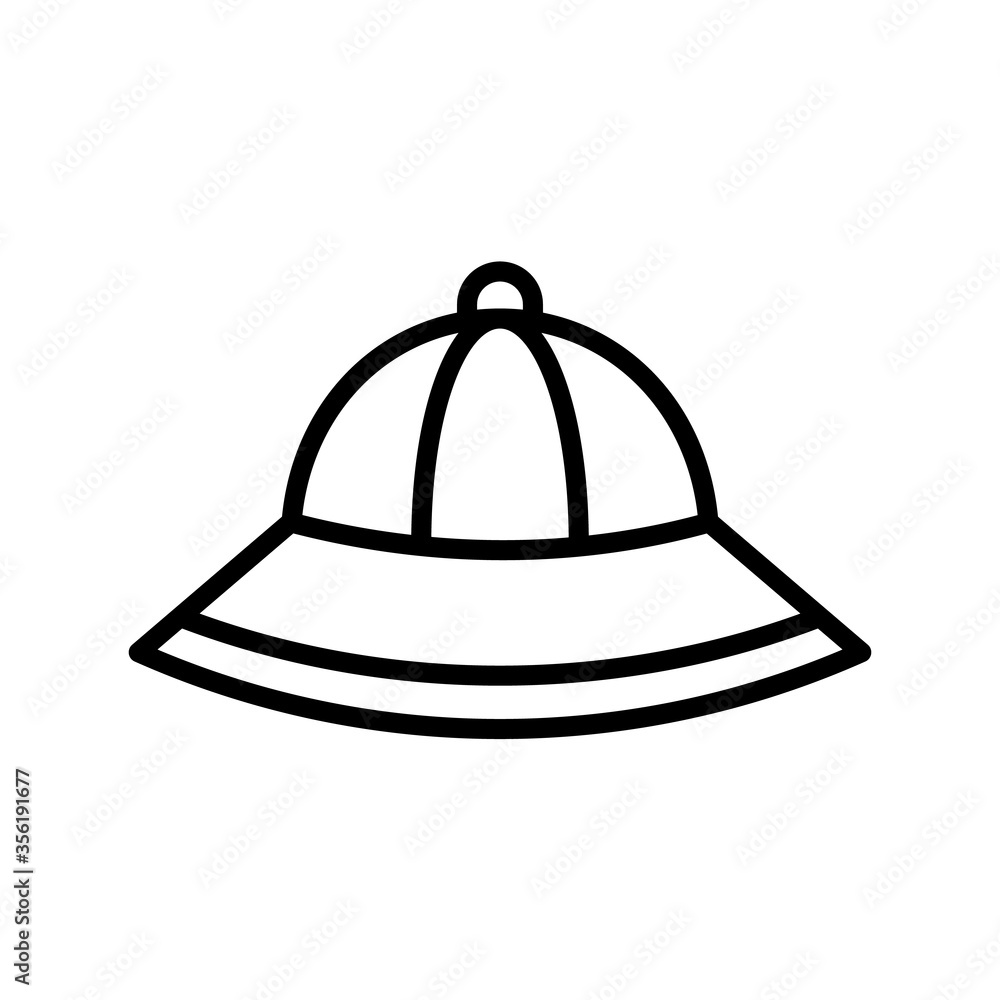 Poster safari hat, desert icon. simple line, outline vector elements of wilderness icons for ui and ux, web