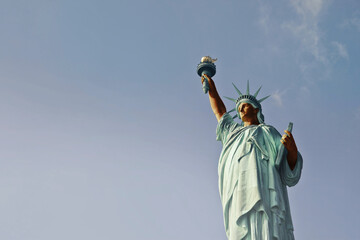The statue of Libery in New York represented as afro american. Concept for integration, tolerance...