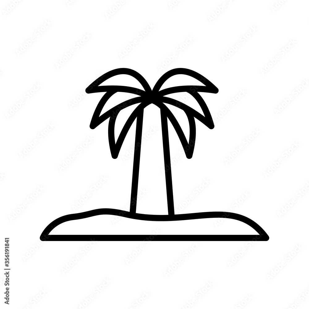 Poster desert, palm icon. simple line, outline vector elements of wilderness icons for ui and ux, website o
