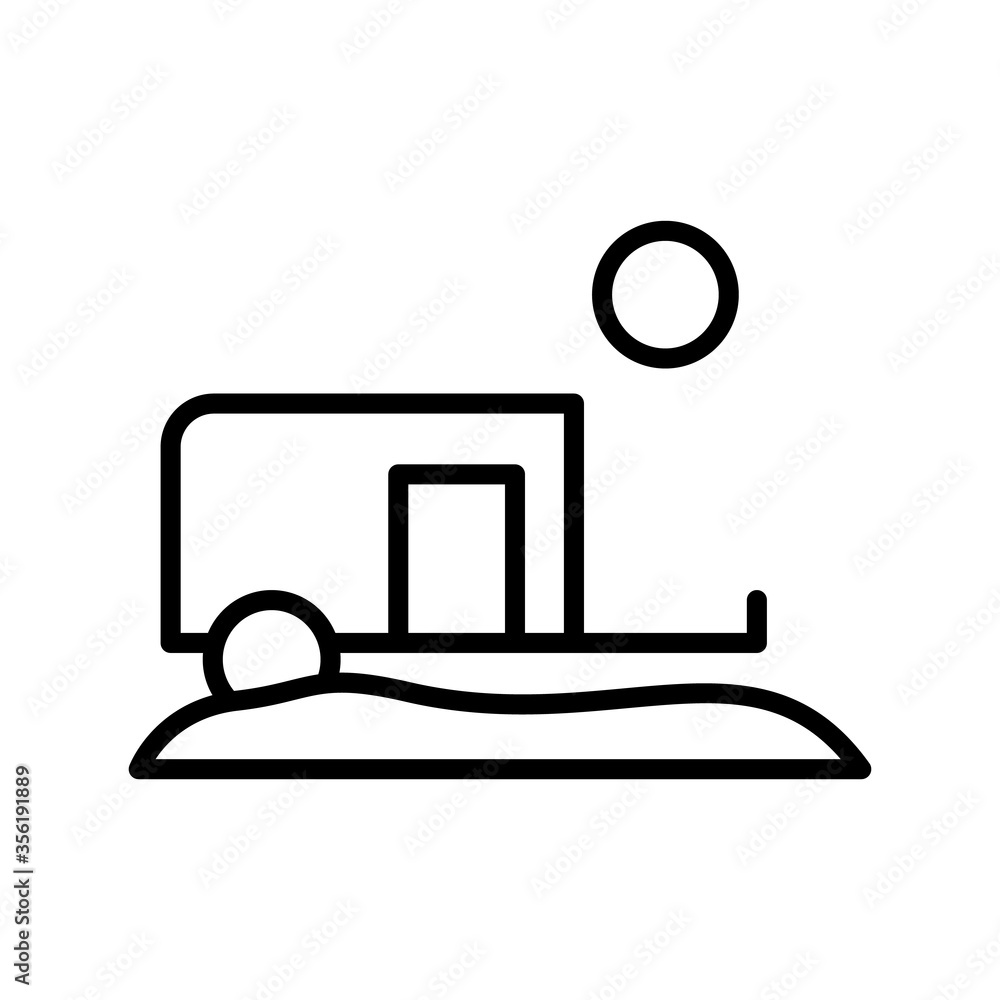 Poster trailer, desert icon. simple line, outline vector elements of wilderness icons for ui and ux, websit