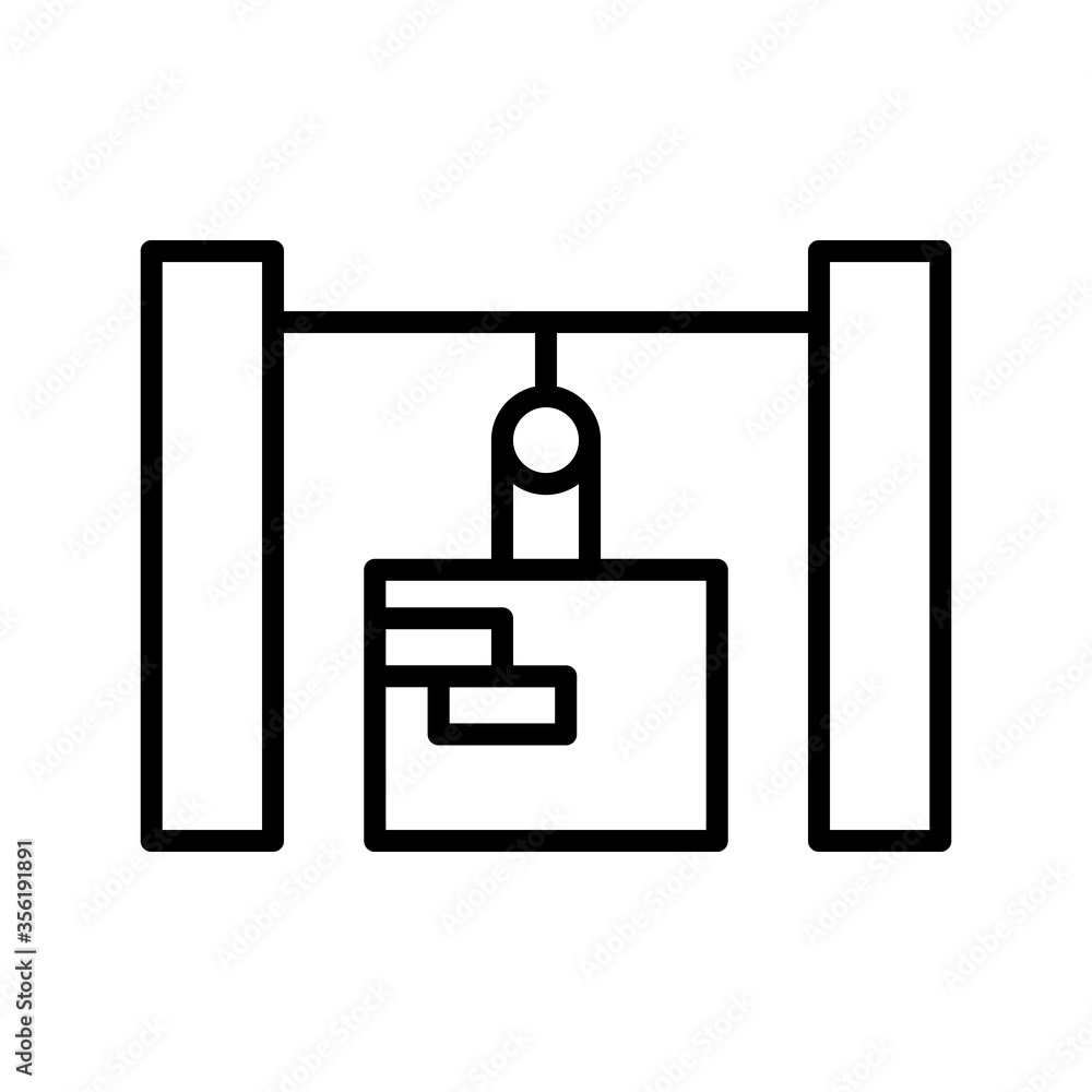 Poster well, desert icon. simple line, outline vector elements of wilderness icons for ui and ux, website o