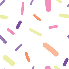 Candy sprinkles, seamless vector repeat pattern surface design background