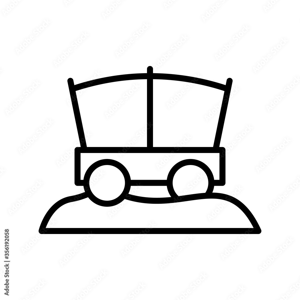 Poster desert, wagon icon. simple line, outline vector elements of wilderness icons for ui and ux, website 