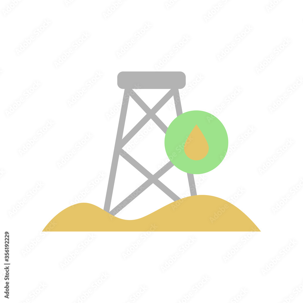 Poster desert, oil derrick icon. simple color vector elements of wilderness icons for ui and ux, website or