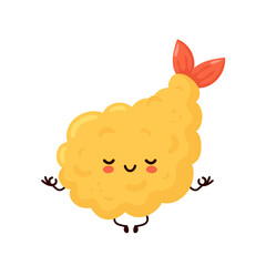 Cute happy funny tempura shrimp 