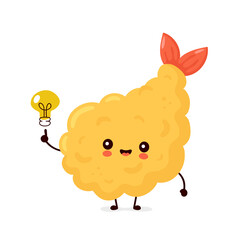 Cute happy funny tempura shrimp