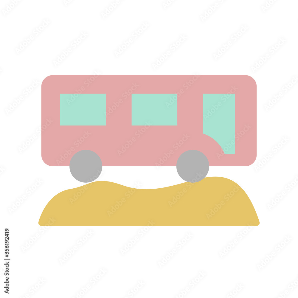 Poster bus, desert icon. simple color vector elements of wilderness icons for ui and ux, website or mobile 