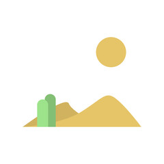 Cactus, desert, sun icon. Simple color vector elements of wilderness icons for ui and ux, website or mobile application