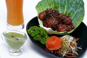 Yummy Meet Balls with Sauce and Drink