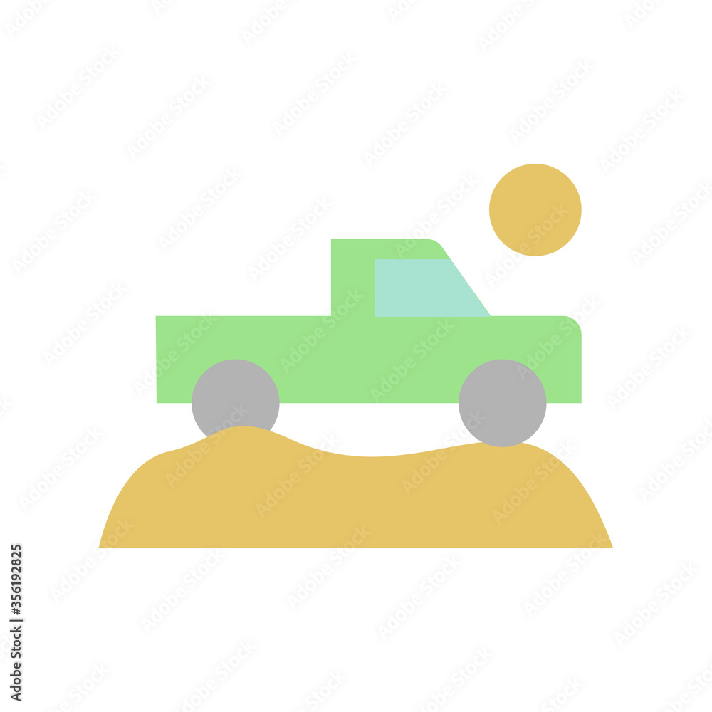 Poster car, desert icon. simple color vector elements of wilderness icons for ui and ux, website or mobile 