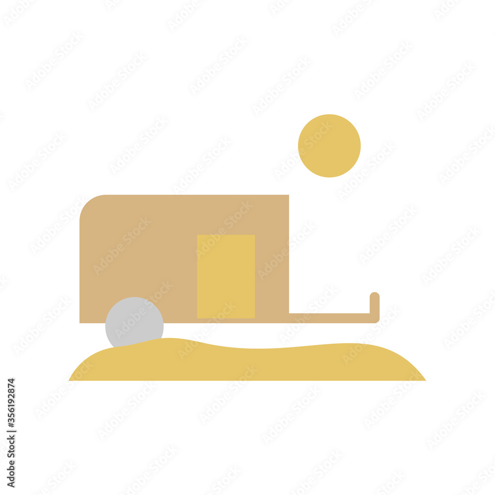 Aufkleber trailer, desert icon. simple color vector elements of wilderness icons for ui and ux, website or mob