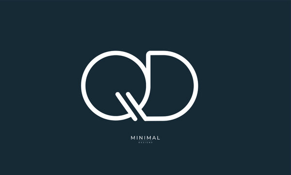 Alphabet letter icon logo QD