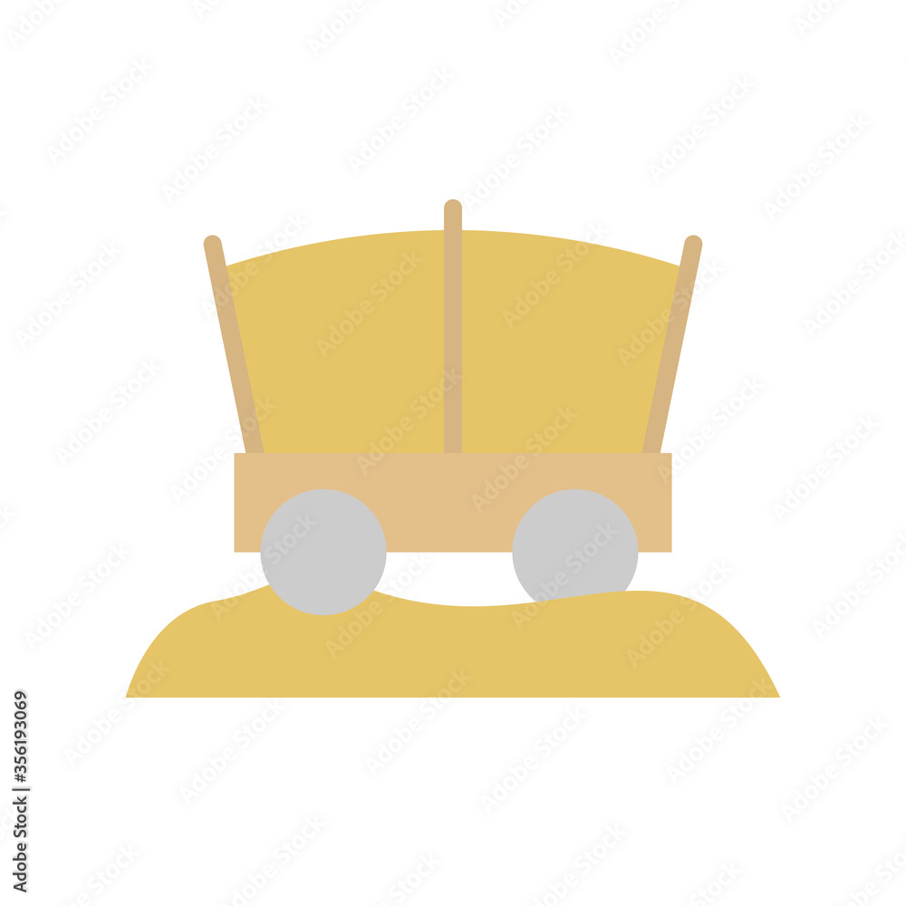 Poster desert, wagon icon. simple color vector elements of wilderness icons for ui and ux, website or mobil
