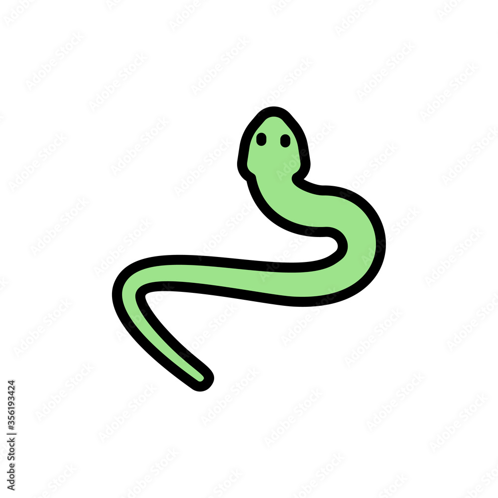 Poster snake, animal icon. simple color with outline vector elements of wilderness icons for ui and ux, web