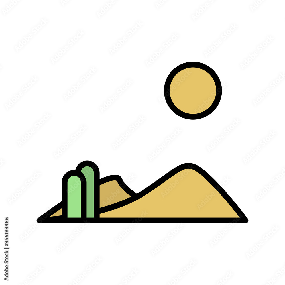 Aufkleber cactus, desert, sun icon. simple color with outline vector elements of wilderness icons for ui and u