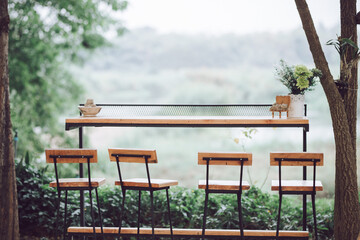 Beautiful terrace lounge with mountain view