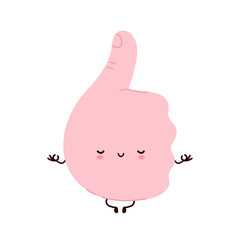 Cute funny thumbs up gesture meditate