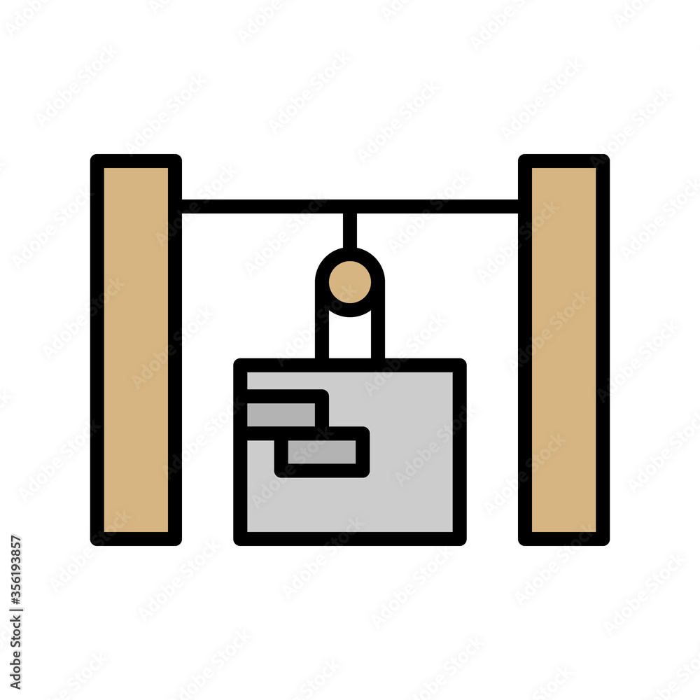 Poster well, desert icon. simple color with outline vector elements of wilderness icons for ui and ux, webs