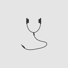 Headphones icon flat.