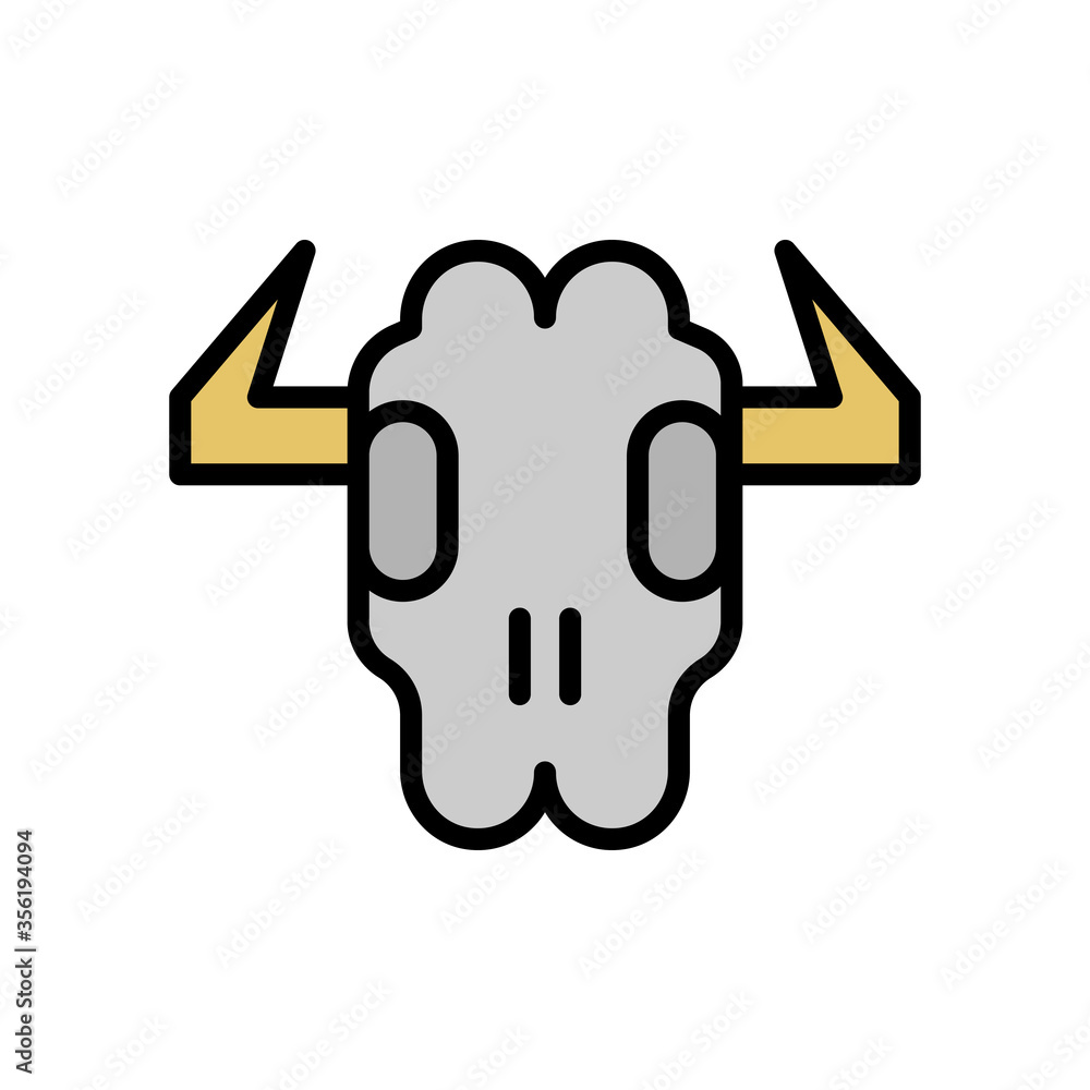 Poster skull, animal icon. simple color with outline vector elements of wilderness icons for ui and ux, web