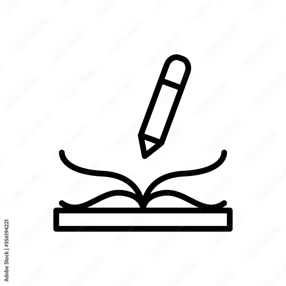 Poster notebook, pencil icon. simple line, outline vector elements of free time icons for ui and ux, websit