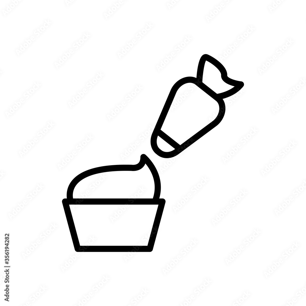 Poster cupcake, bakery icon. simple line, outline vector elements of free time icons for ui and ux, website