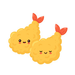 Cute happy funny tempura shrimp