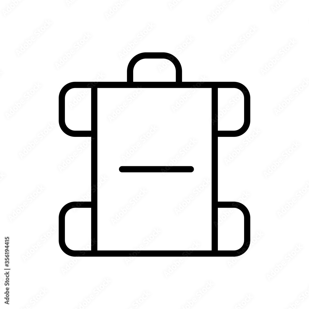 Poster backpack, bag icon. simple line, outline vector elements of free time icons for ui and ux, website o